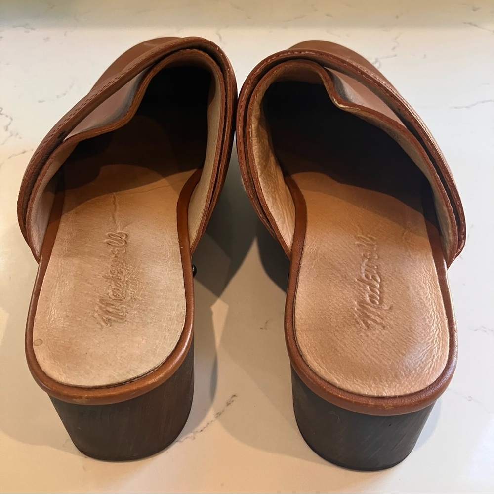 Madewell The Cecily Clog Leather Clogs Sz 6.5 Wood Bottom Studs Boho Comfort - Picture 9 of 13